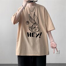YT26179-P30亚短袖t恤男大码五分袖男宽松七分袖港风模特，男装T恤，电商A040