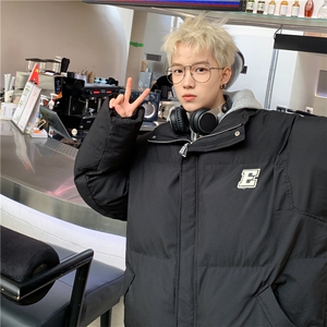 冬新款机理感暗条纹立领棉衣加厚棉袄MY237-P105控148抖音控168图片