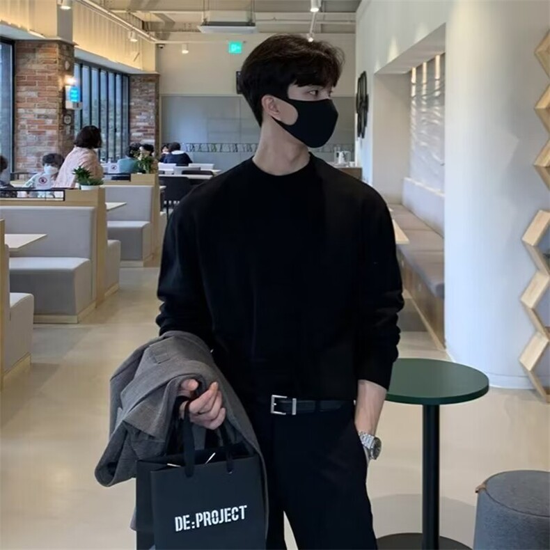 圆领毛衣男简约韩系轻熟风纯色内搭保暖针织衫百搭上衣MY059,男装针织衫/毛衣,星座1116A（原606A-3）