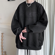 秋季新款圆领鹿皮绒钢印卫衣宽松外套上衣男RW2302-特P38控68，女装短外套，电商B370
