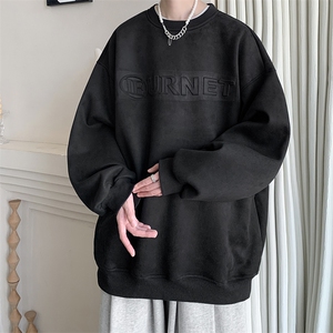 秋季新款圆领鹿皮绒钢印卫衣宽松外套上衣男RW2302-特P38控68图片