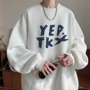 ！ 圆领卫衣男装港风长袖T恤男外套男WY146-P28图片