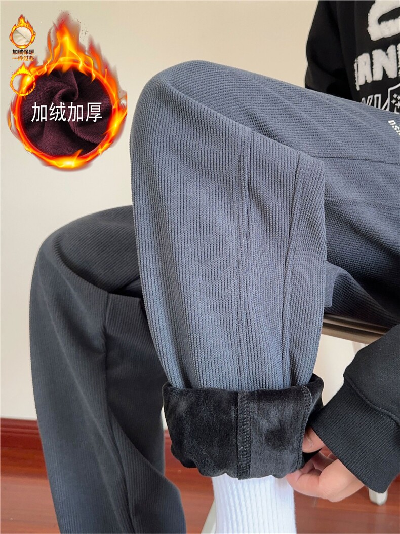 2025冬季加绒潮流运动休闲束脚卫裤M-5XLCK49JR特P40控78,男装休闲裤,电商B325