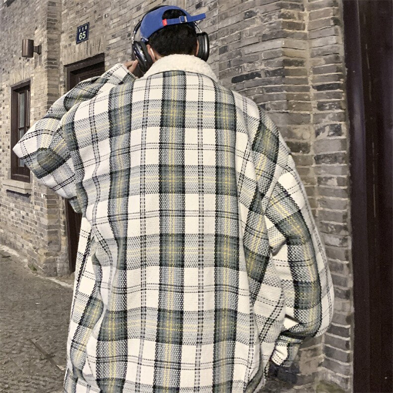 羊羔毛加绒加厚棉服外套男冬季百搭情侣棉衣M166P115控148,男装棉衣,电商A157