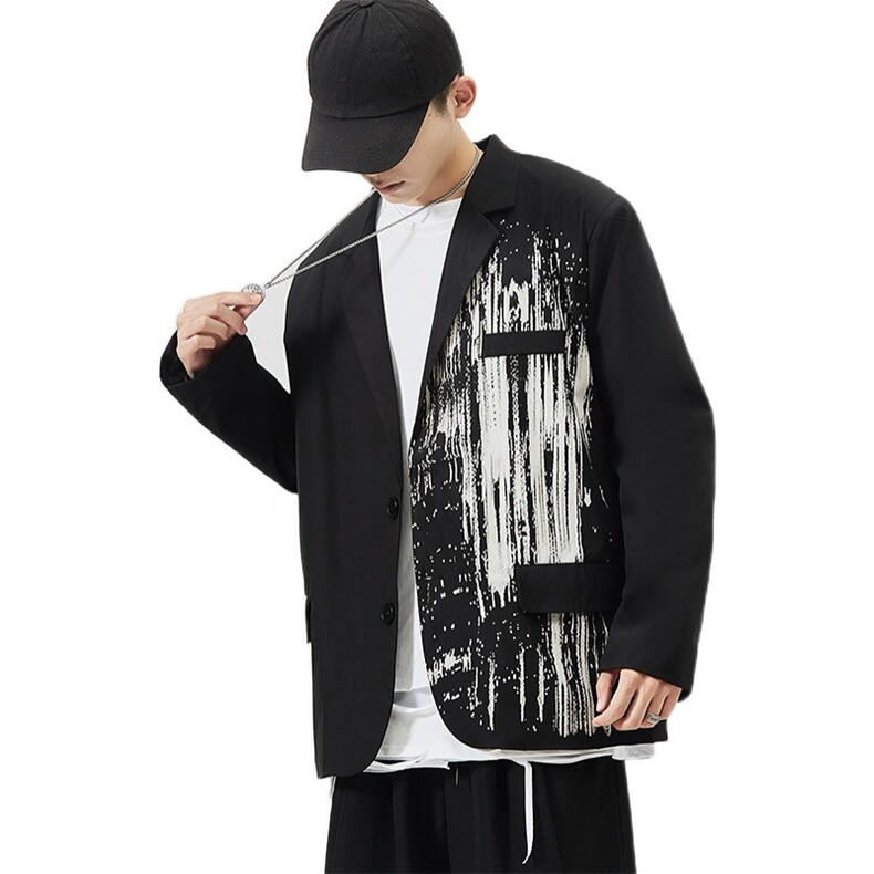 2021春秋季新款男士休闲宽松印花大码西装西服外套XF01/P65,男装西服,星座608A