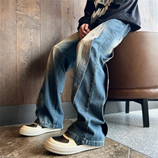 23秋直筒拼接解构vibe高街牛仔裤XZ603-K724-P60控78，男装牛仔裤，星座603