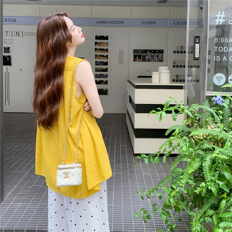 设计感无袖背心套装女2025年夏季新款韩系巨好看波点阔腿裤两件套,女装套装/套裙,2C232