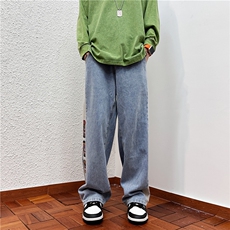 k1026-p50-控68M-5XL港风高阶黄泥黑暗宽松牛仔裤，男装牛仔裤，星座116