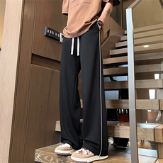X2420-TP35控价58夏季2024垂感休闲直筒裤男撞色条冰丝空调裤男，男装休闲裤，电商A102-1
