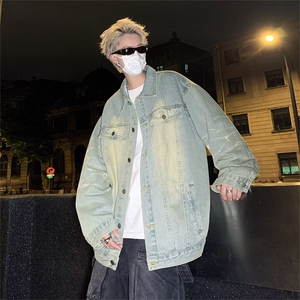 F148-P58 韩版小众设计感夹克男士春季新款户外宽松百搭牛仔外套图片