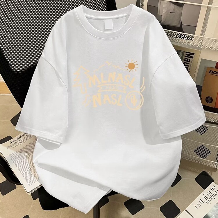 重磅纯棉短袖t恤男装黑色上衣服美式潮流全棉半袖圆领打底衫,男装T恤,星座218-8