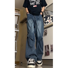 24春夏解构高品质高街美式复古牛仔裤XZ603-DK901-P65控88，男装牛仔裤，星座603