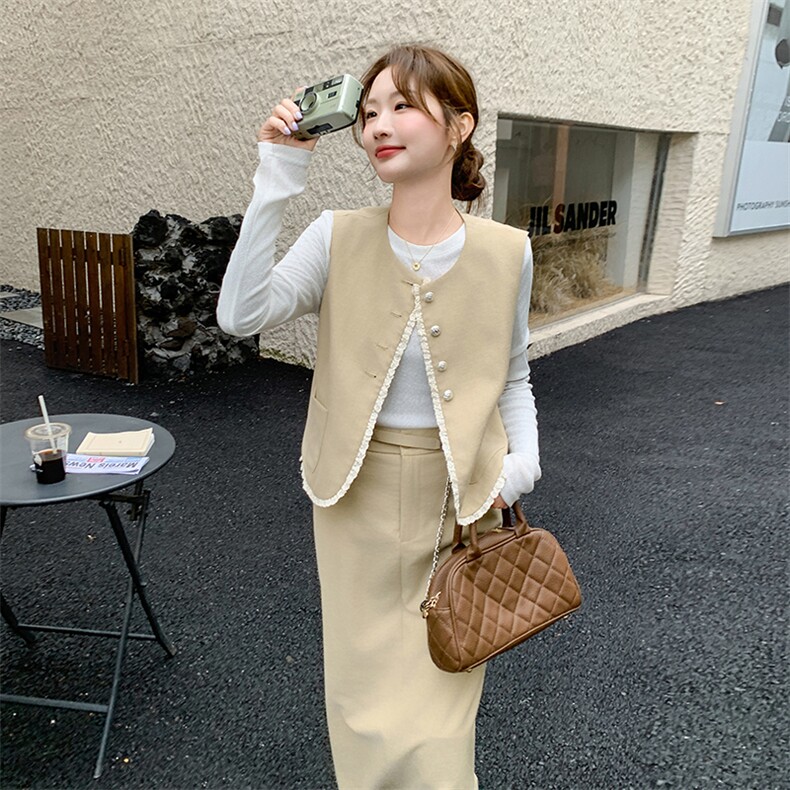 夏季半身裙马甲时尚两件套女,女装套装/套裙,秋水欣儿