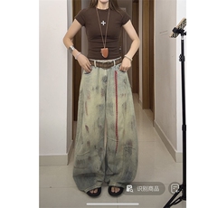 男女同款牛仔裤复古色长裤A44-P55，男装牛仔裤，电商D312