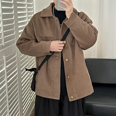 现货%羊毛-高品质呢料外套宽松毛呢大衣夹克-A131-105，男装夹克，电商A351