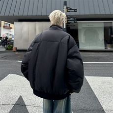 美式立领高级设计感棉衣宽松百搭加厚保暖面包服，男装棉衣，星座410-7
