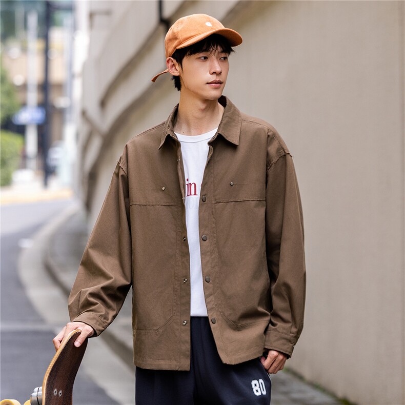 2025款时尚有型翻领休闲衬衣夹克F0962-P100控199,男装夹克,电商D215