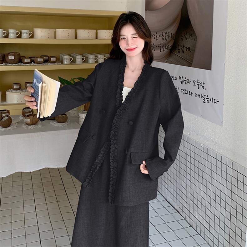 超火千金感穿搭V领小香风西装套装裙女春秋2025新款半身裙两件套,女装套装/套裙,2C255