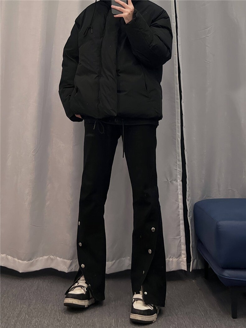 高街美式排扣牛仔裤拉链设计感直筒牛仔裤,男装牛仔裤,星座310A-4