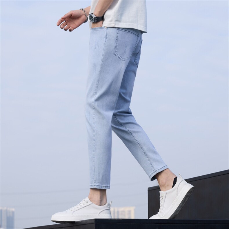 特P45无差价牛仔裤男新款韩版潮流百搭修身小脚休闲九分裤K308,男装牛仔裤,星座1006-1