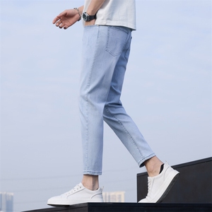特P45 无差价牛仔裤男新款韩版潮流百搭修身小脚休闲九分裤K308图片