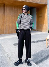 现货，秋装新品条纹拼接卫衣，女装卫衣/绒衫，坚持到底