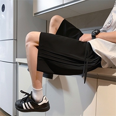 K160/P35夏季新款高品质冰丝垂感西裤短裤男宽松休闲五分裤中裤子，男装牛仔裤，电商基地A050