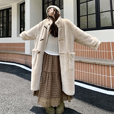 【新款】24冬皮毛一体长款毛绒大衣外套2C372-9058-P255控368，女装皮草，2C372