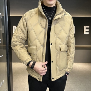 2025冬季新款立领菱形加厚休闲棉服保暖棉衣修身外套M8906-P150