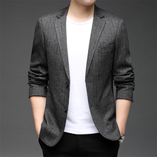 中年男士新款纯色西装秋季商务休闲单西服男上衣外套HB21829-P160，男装西服，电商B212（原钱塘6029）