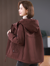 2025冬季连帽时尚休闲加厚保暖舒适棉服，女装棉衣/棉服，独衣靓