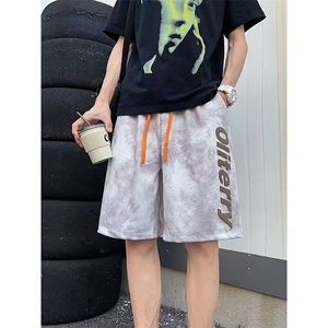夏季新款美式短裤男潮牌薄款设计感小众宽松大码运动休闲五分裤子图片