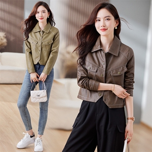 皮衣外套女2023年秋冬新款水洗皮机车服显瘦pu皮夹克韩版短外套潮图片