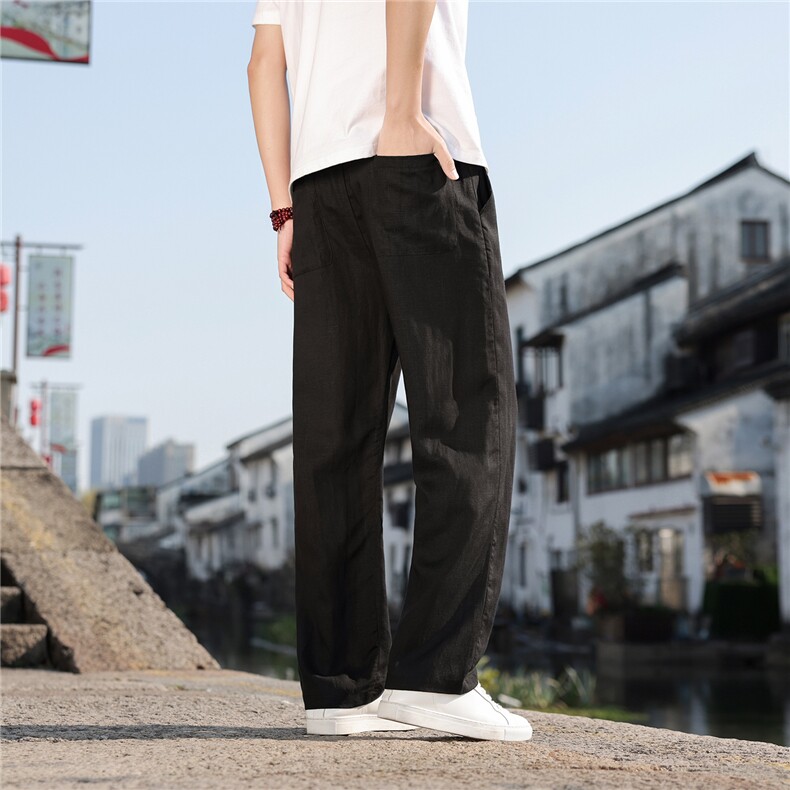 2026夏季新款宽松大码纯色休闲风男装天丝休闲裤K2611,男装休闲裤,电商A008