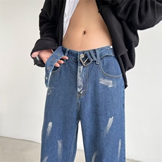 欧美vibe风直筒宽松牛仔裤男ins潮牌嘻哈痞帅高街长裤子WN64-p42，男装牛仔裤，星座1008