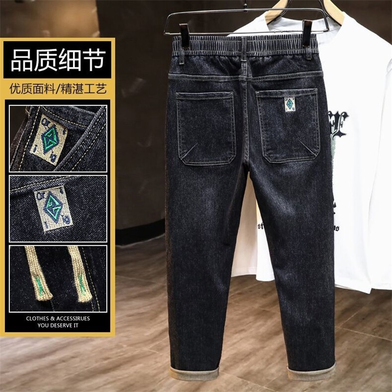 弹力百搭刺绣修身小直筒男士男装牛仔裤,男装牛仔裤,星座410-7