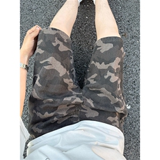 现货夏季迷彩工装宽松阔腿直筒五分休闲短裤男K5916-特P35控59，男装牛仔裤，星座205