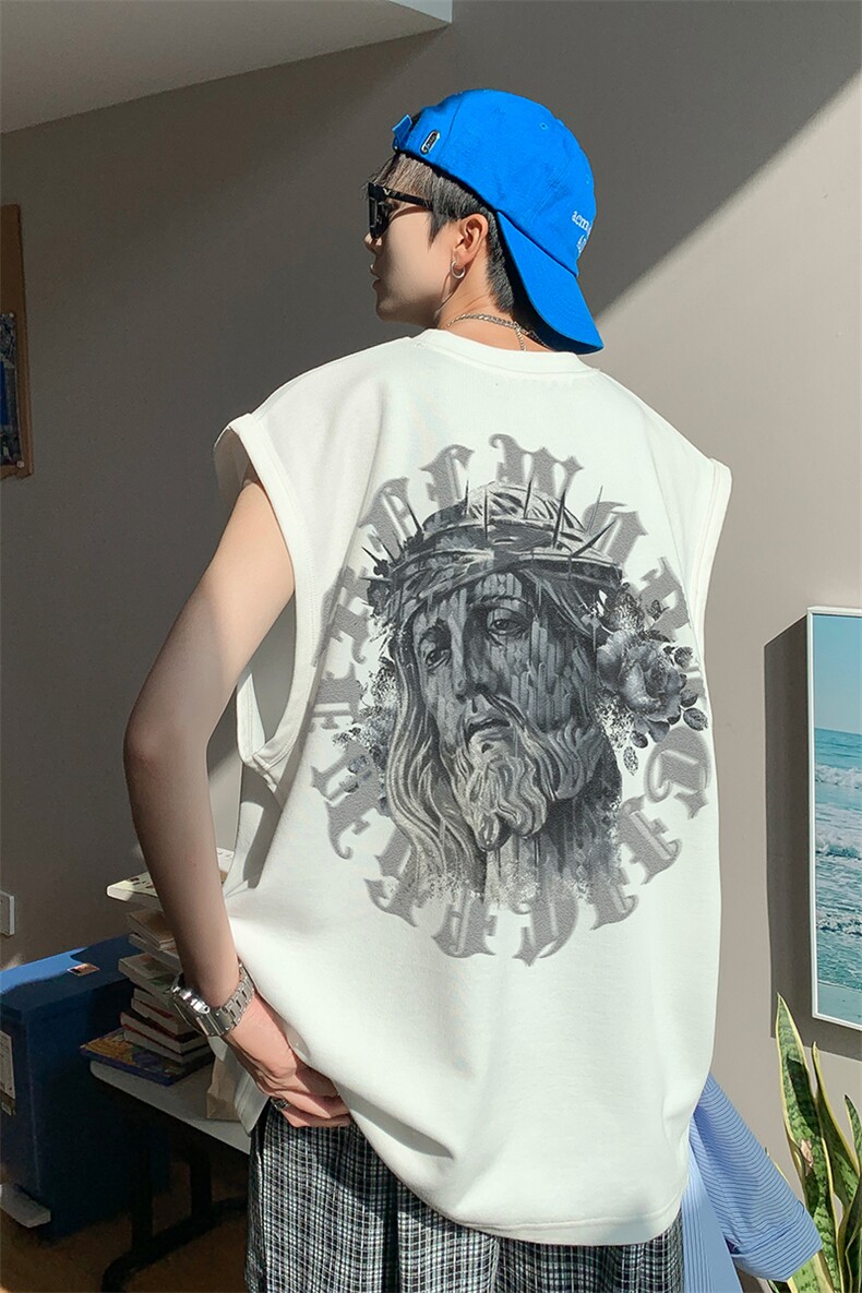 B239-1223-P23个性头像印花夏季坎肩无袖T恤男装背心/马甲,男装背心/马甲,星座514-2(原B239)