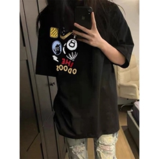 万针全刺绣工艺得物抖音高品质260克纯棉双纱美式高街短袖T恤P33，男装T恤，电商A486