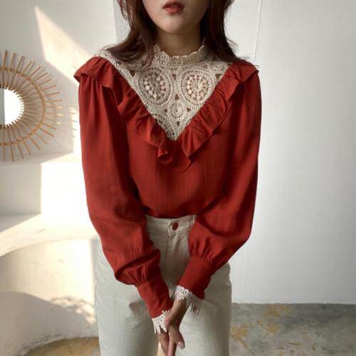 简约编织毛线领衬衣，女装，土布鱼