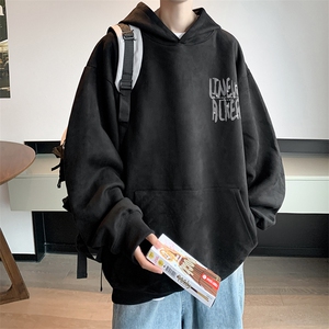W6121 P55 控78 400克高品麂皮绒宽松带帽潮男卫衣港风图片