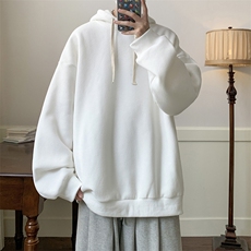 WASSUPHAPPY重磅卫衣男秋冬季潮牌加绒加厚设计感连帽休闲外套，男装卫衣，电商A040