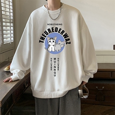 圆领卫衣男大码加厚加绒长袖t恤男S6160-P28加绒款-P33，男装卫衣，电商A040