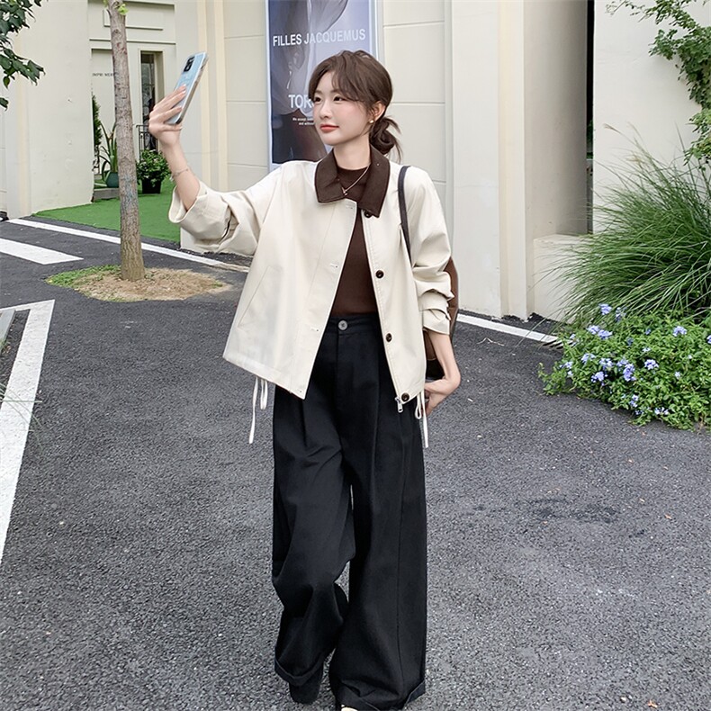 新款【现货】杏色韩系简约款192-628P160K228,女装风衣,浙宝192（原082）