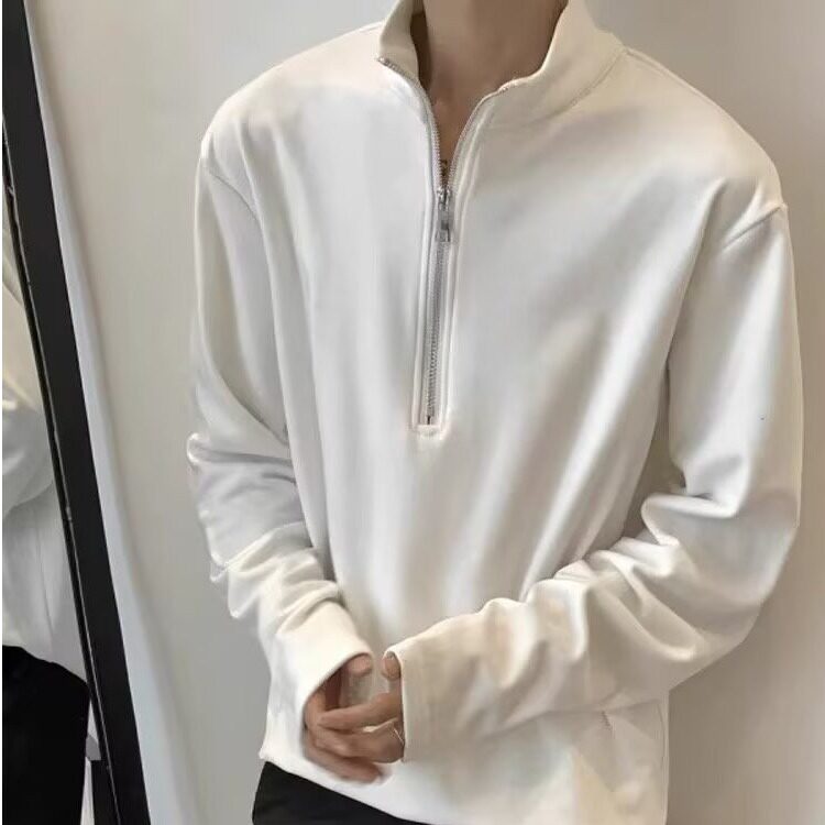 男卫衣小众半拉链亨特领百搭宽松ins潮流打底长袖外套薄TX3051,男装T恤,星座208-5