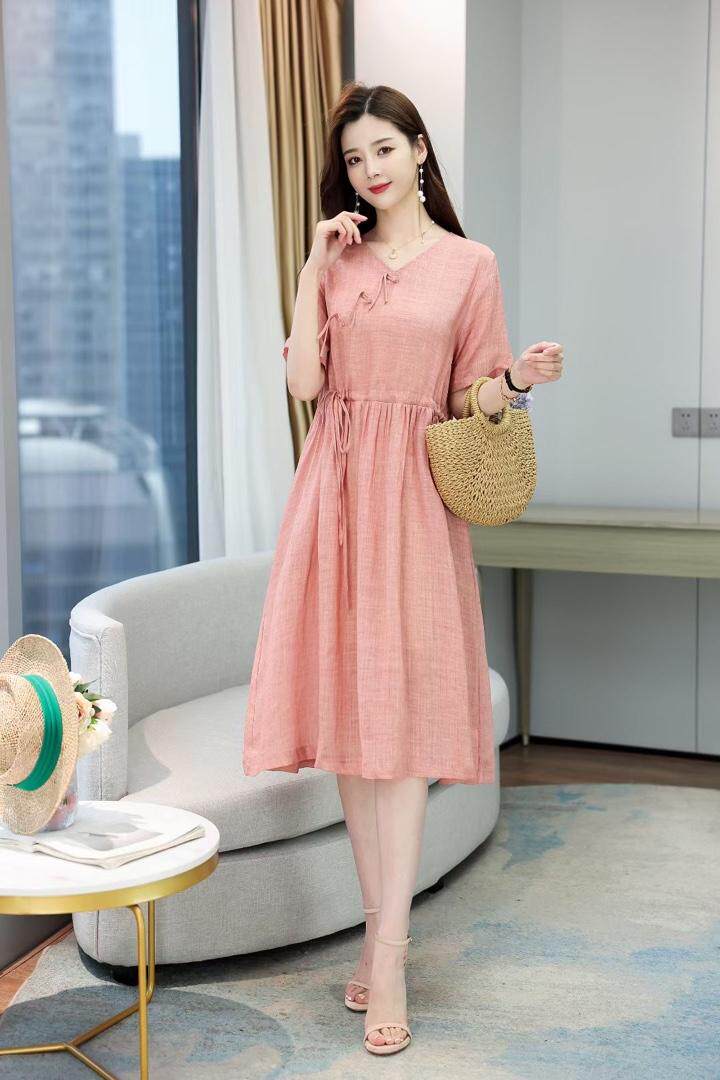 夏装苎连衣裙现货，女装连衣裙，百衣时尚