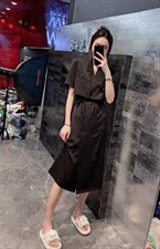 2022秋季新款通勤简约双排扣中长款连衣裙，女装连衣裙，L·H·X