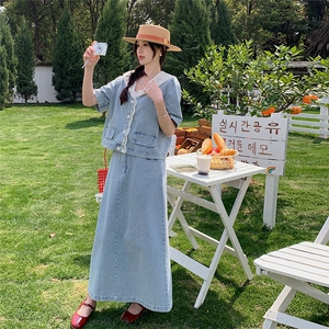夏装新款！大量现货！蕾丝拼接牛仔两件套2C133-8918 P170 K238图片