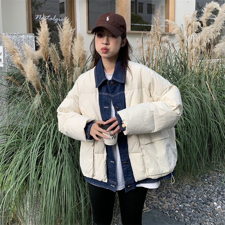 牛仔短款面包韩系2025冬新款棉服女宽松学生服棉衣外套潮C584-115,男装棉衣,星座911-2(原星座613-2）
