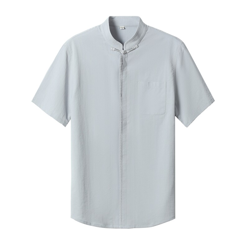 唐装男短袖2023新款套装中老年爸爸夏装风老人衣服男,男装民族服装,电商B212（原钱塘6029）